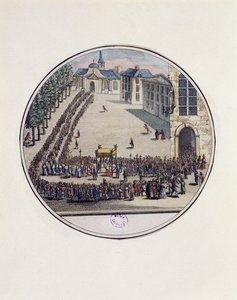 Het Heilig Sacrament gedragen in processie bij de opening van de Staten-Generaal in Versailles, 5 mei 1789 (kleurgravure) door French School